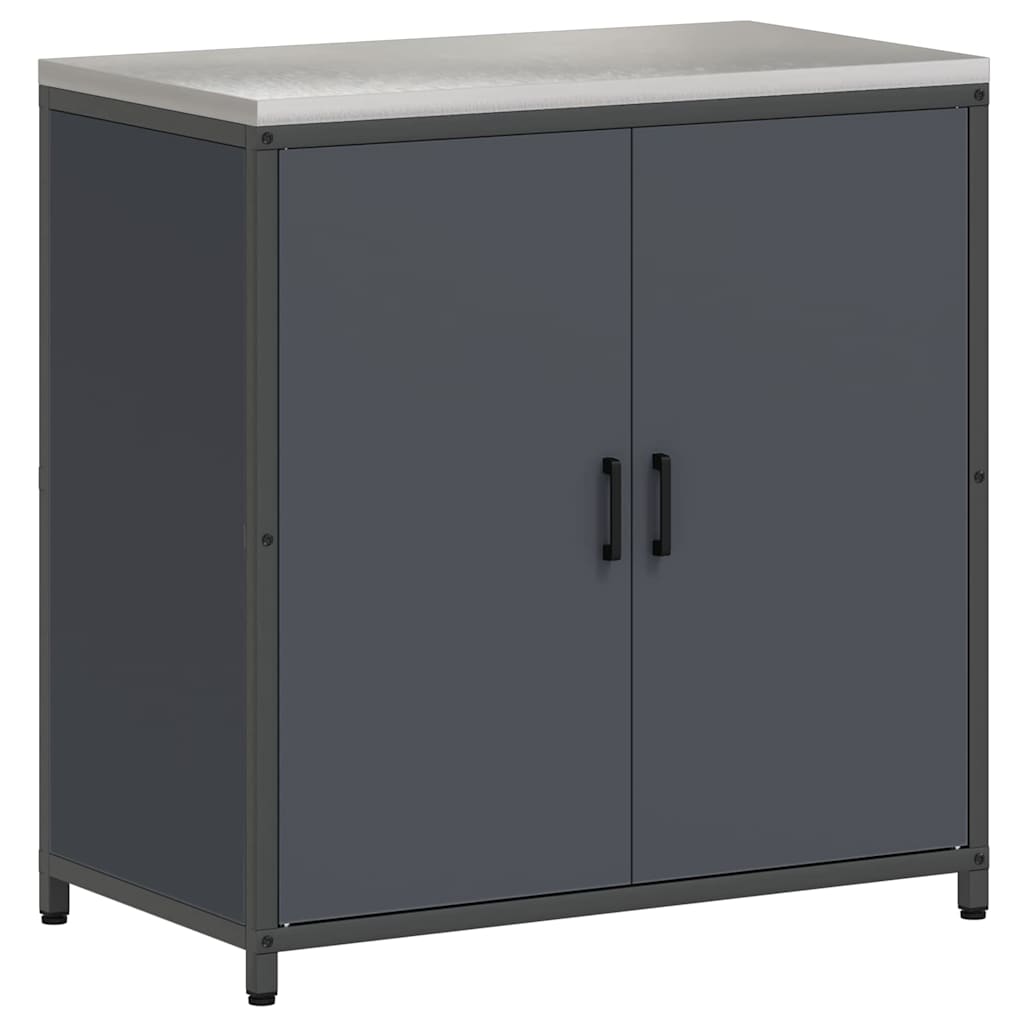 Kitchen Storage Cabinet with Shelf with Door Anthracite Steel